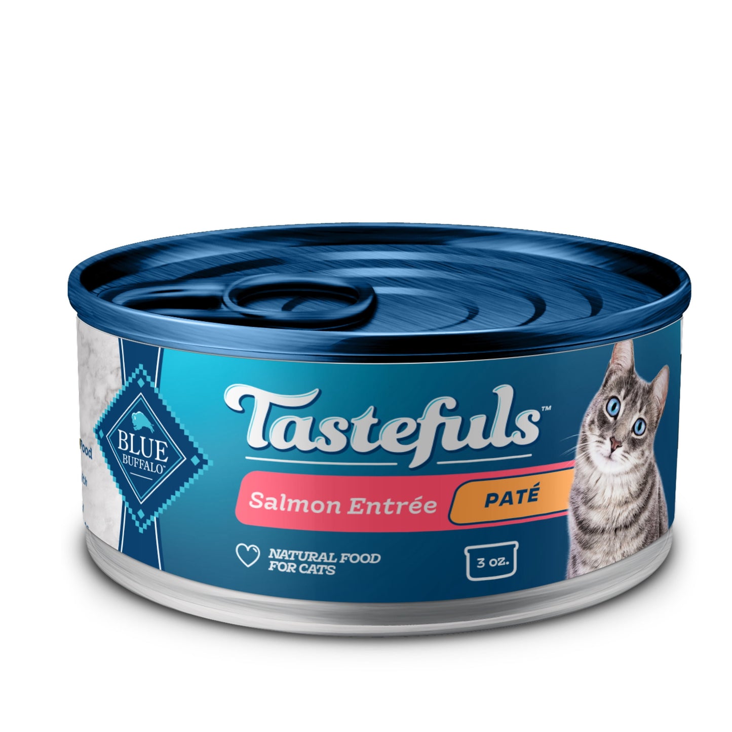 (24 pack) Blue Buffalo Tastefuls Wet Cat Food Paté Salmon Entrée 3-oz. Can