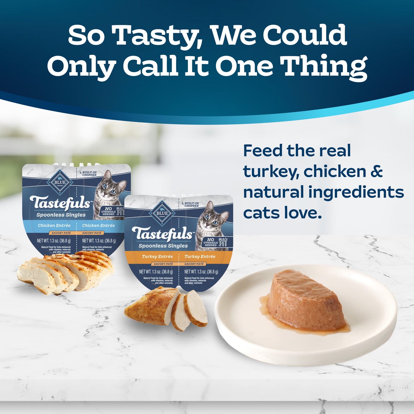 Blue Buffalo Tastefuls Spoonless Wet Cat Food Paté, 2.6-oz. Twin Packs, Chicken & Turkey (12 Ct.)