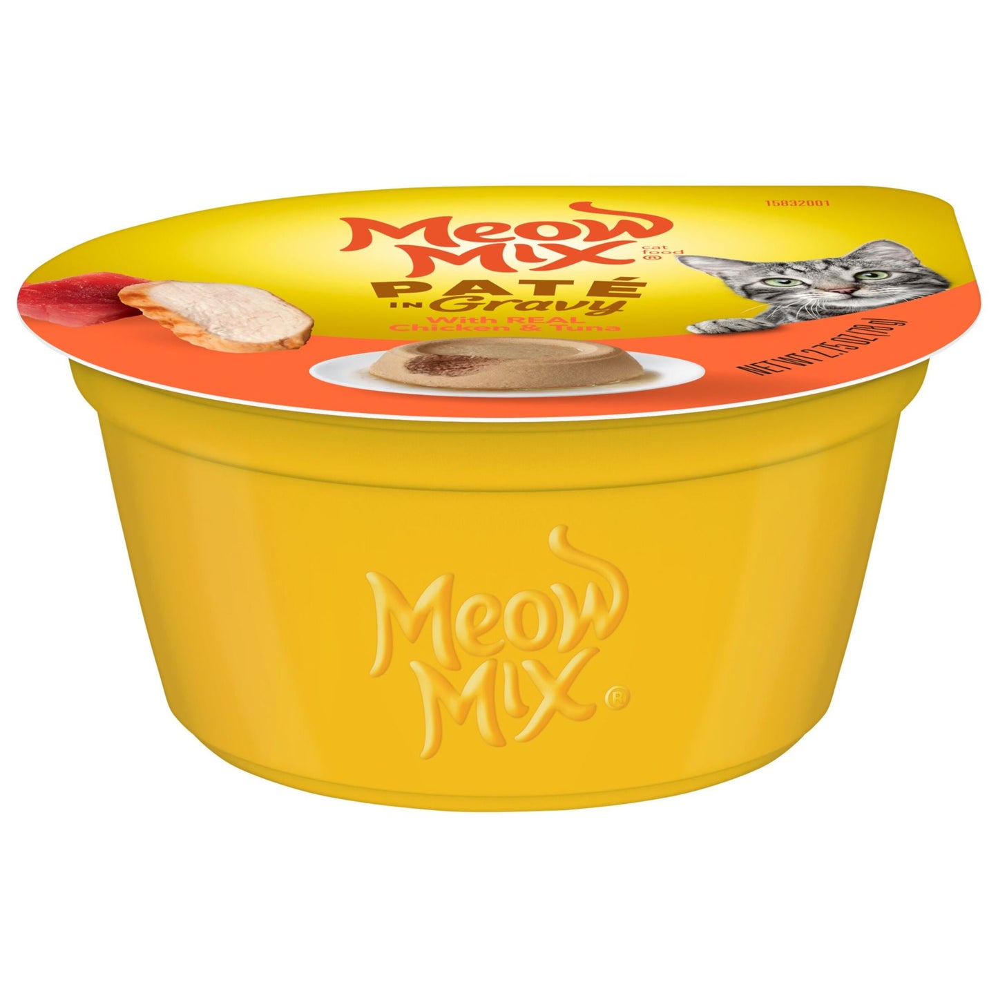 (6 pack) Meow Mix Pate in Gravy With Real Chicken & Tuna, Wet Cat Food, 2.75 oz Cup
