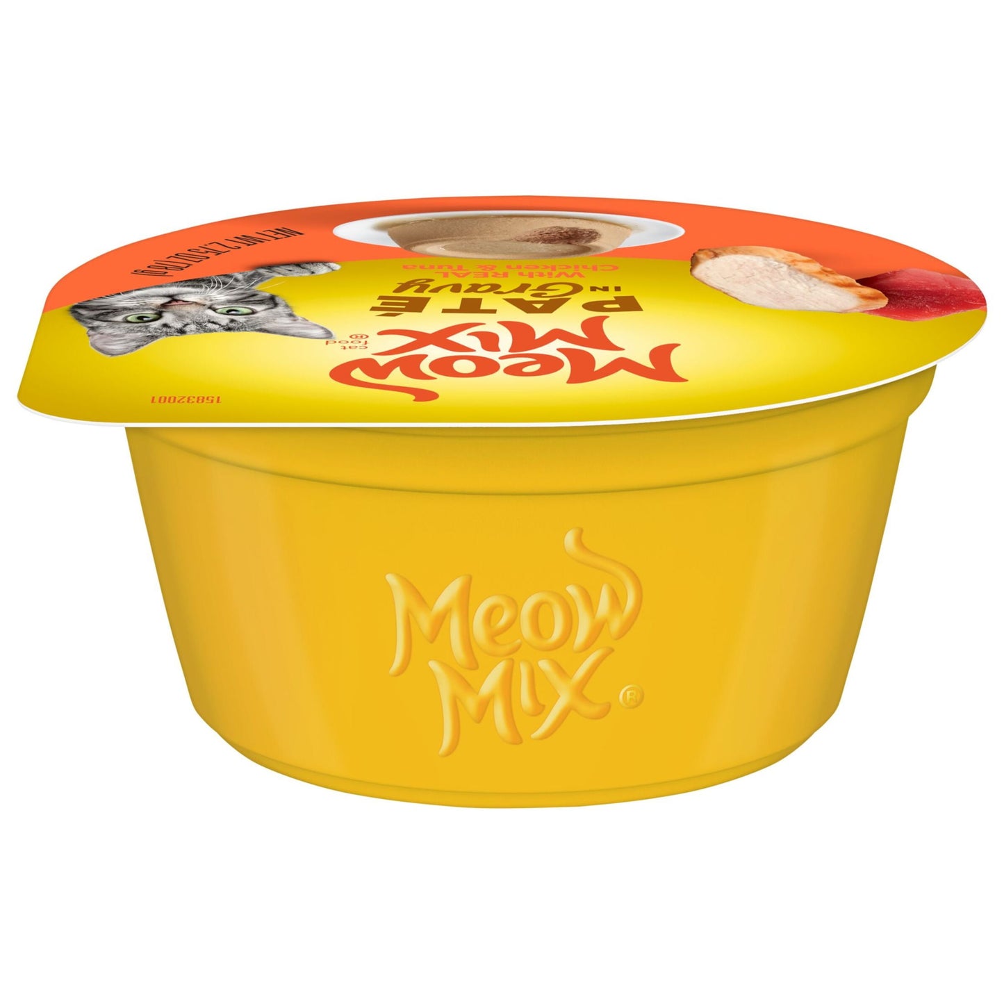 (6 pack) Meow Mix Pate in Gravy With Real Chicken & Tuna, Wet Cat Food, 2.75 oz Cup