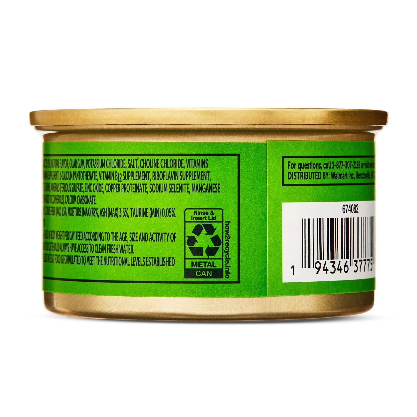 (8 pack) Vibrant Life Chicken & Liver Dinner Classic Pate Wet Cat Food, Grain-Free, 3 oz Can