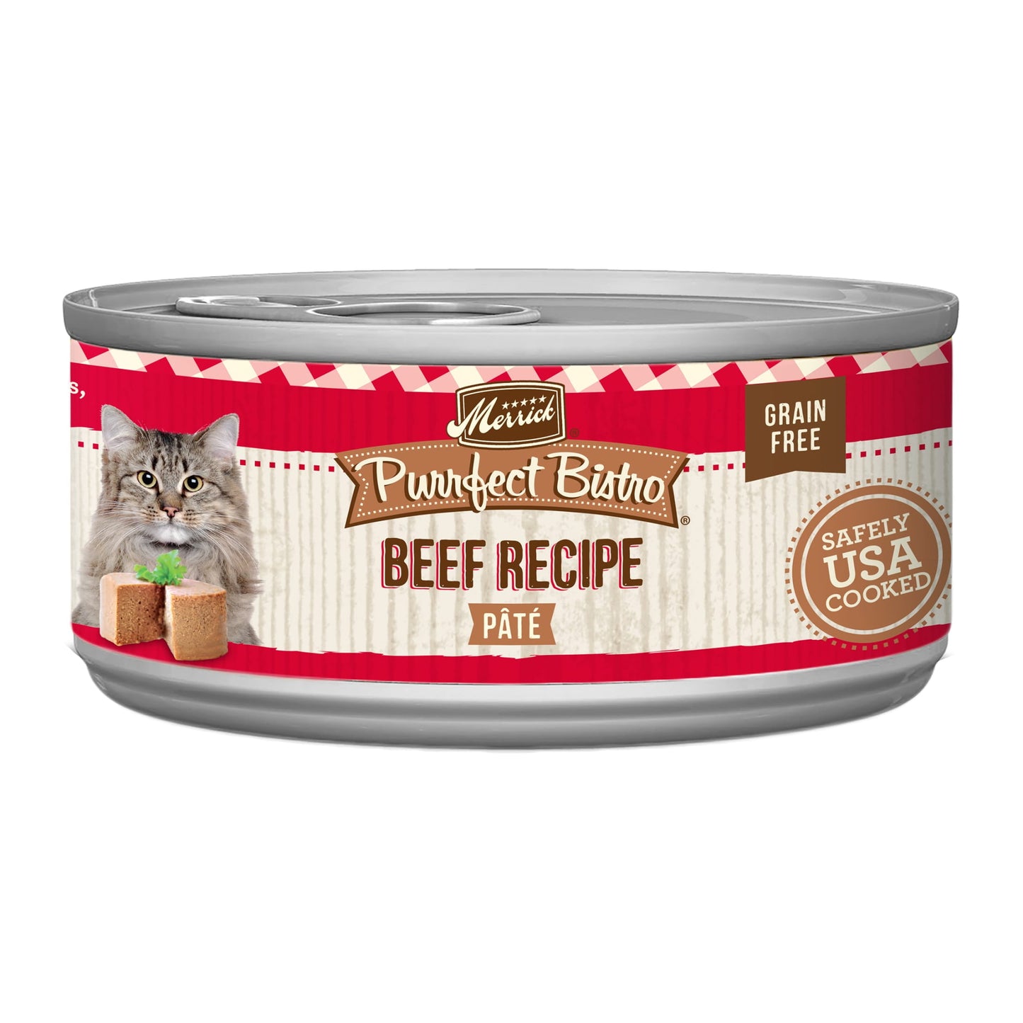 Merrick Purrfect Bistro, Grain Free High Protein Beef, Wet Cat Food Pate, 5 oz Cans, 24Pack