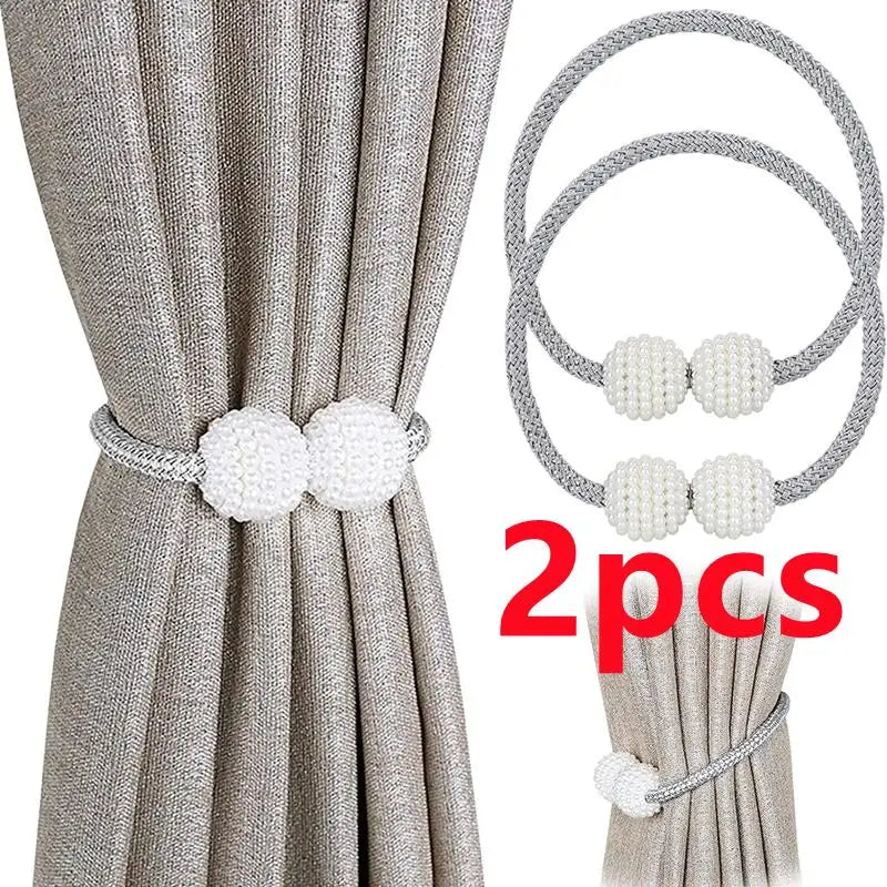 2/4PCS Pearl Magnetic Curtain Clip Curtain Holders Tie Back Buckle
