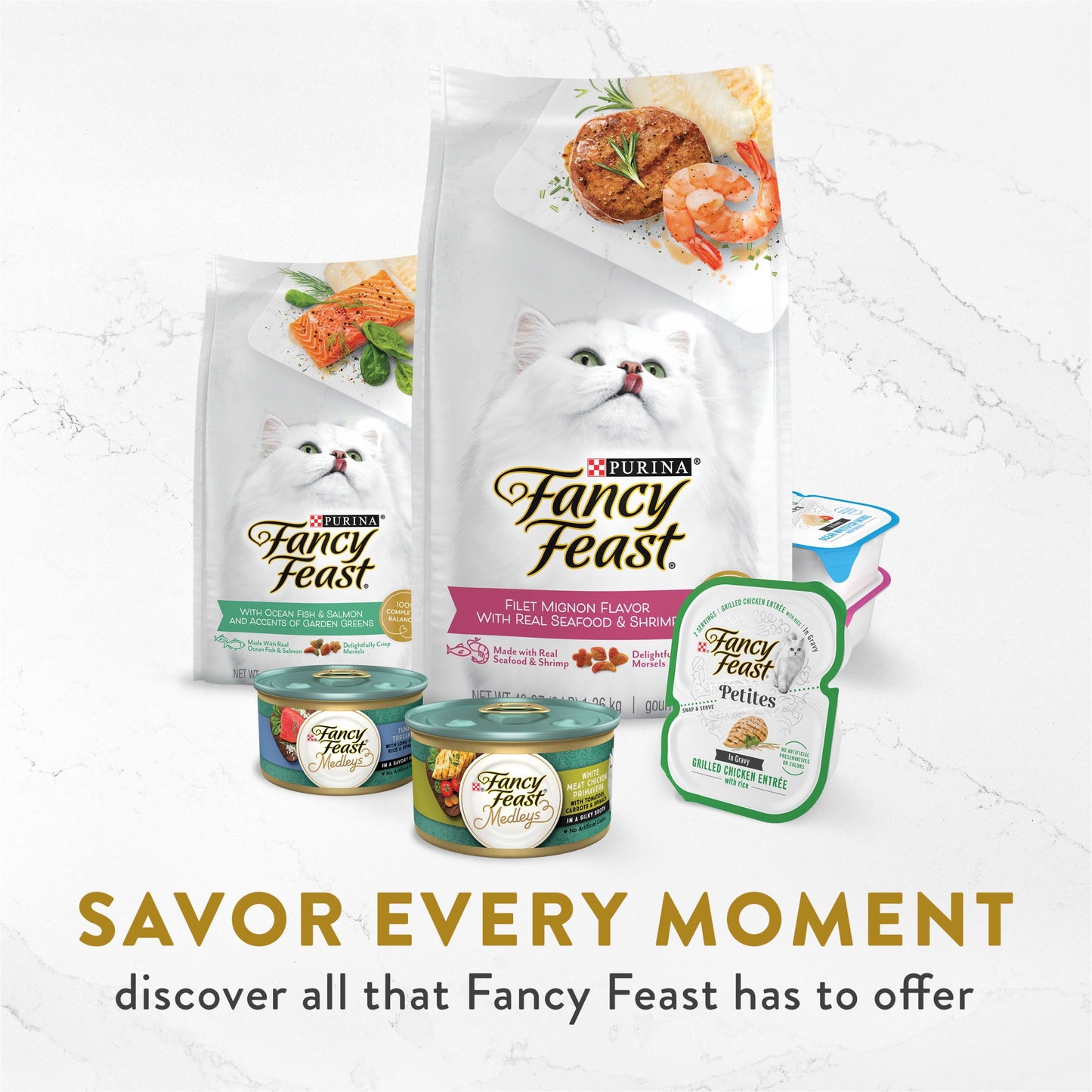 Fancy Feast Grain Free Cat Food Complements, Seafood Bisque & Real Crab, 1.4 oz. Pouches, 16 Count