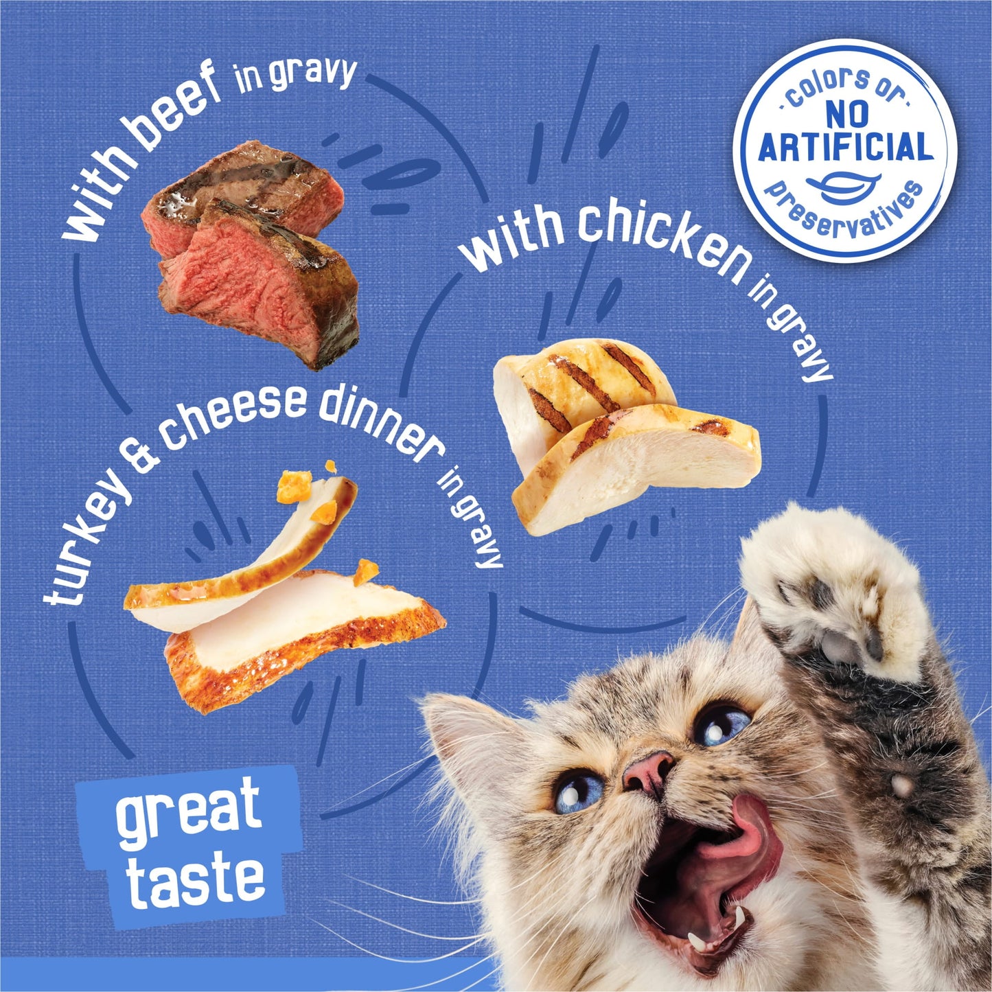 Purina Friskies Gravy Shreds, Beef, Chicken, Turkey and Cheese, Wet Cat Food, 5.5 oz Can, 24 Pack