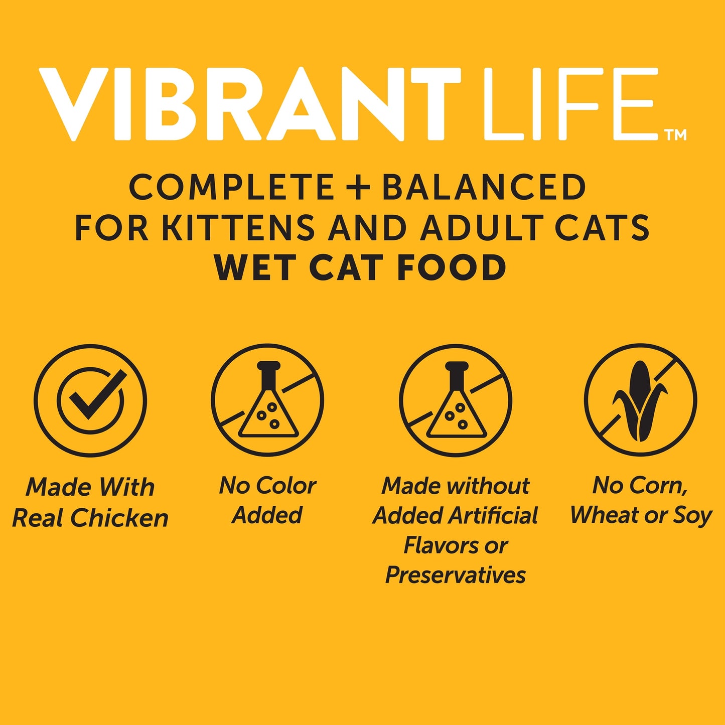 (6 pack) Vibrant Life Chicken Pate in Savory Juices Wet Cat Food, Grain-Free, 2.64 oz Split Tray