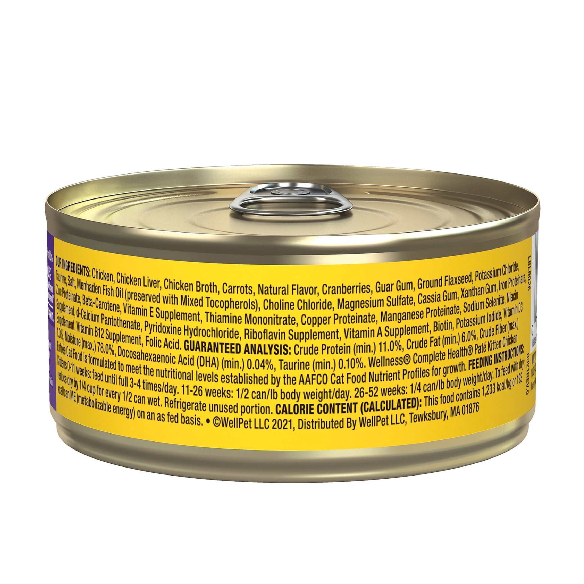 Wellness Complete Health Kitten Wet Cat Food, Chicken Entree Recipe, 5.5oz Can, Pack of 24