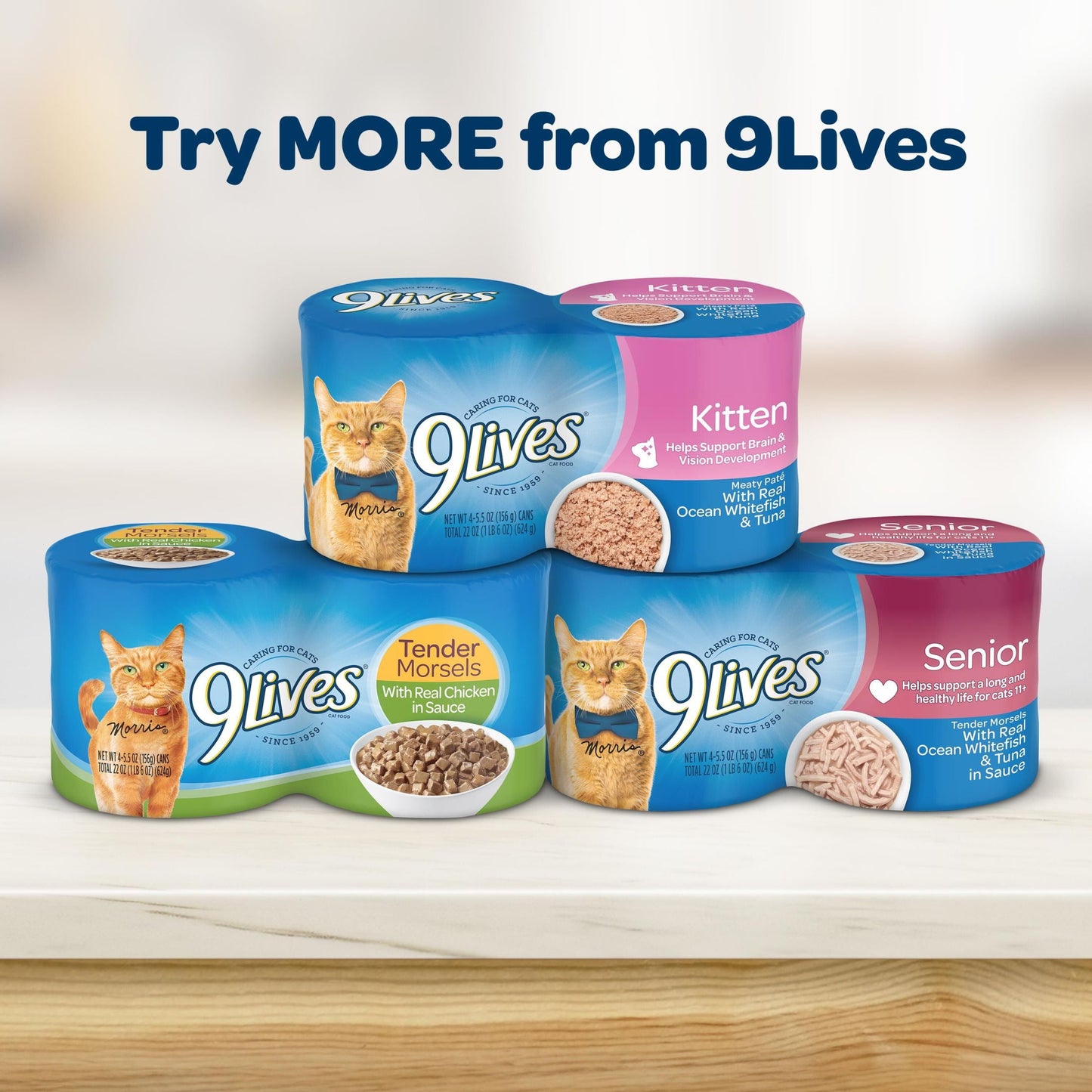 9Lives Meaty Paté with Real Beef Wet Cat Food, Pack of 4-5.5 Ounce Cans, 6 Count