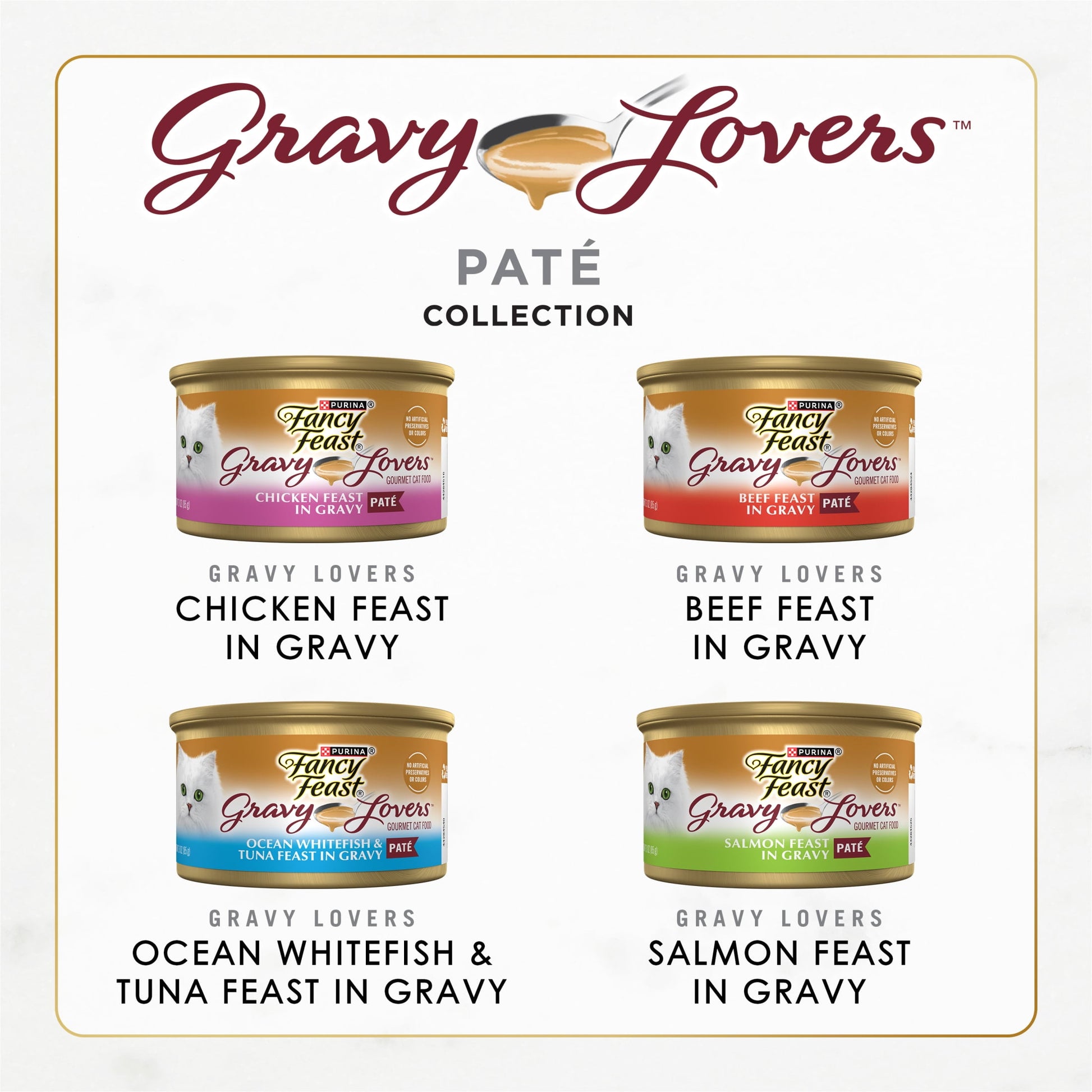Purina Fancy Feast Gravy Lovers Pate Kitten Food, Wet Cat Food, Variety Pack, 3 oz Cans (24 Pack)
