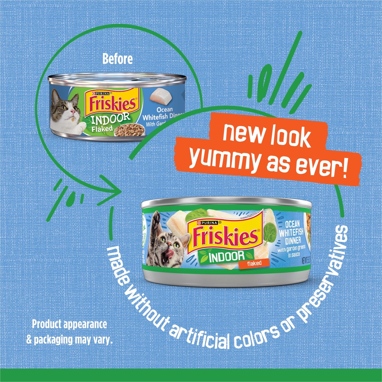 Purina Friskies Indoor Flaked Ocean Whitefish Dinner, Wet Cat Food, 5.5 oz Can