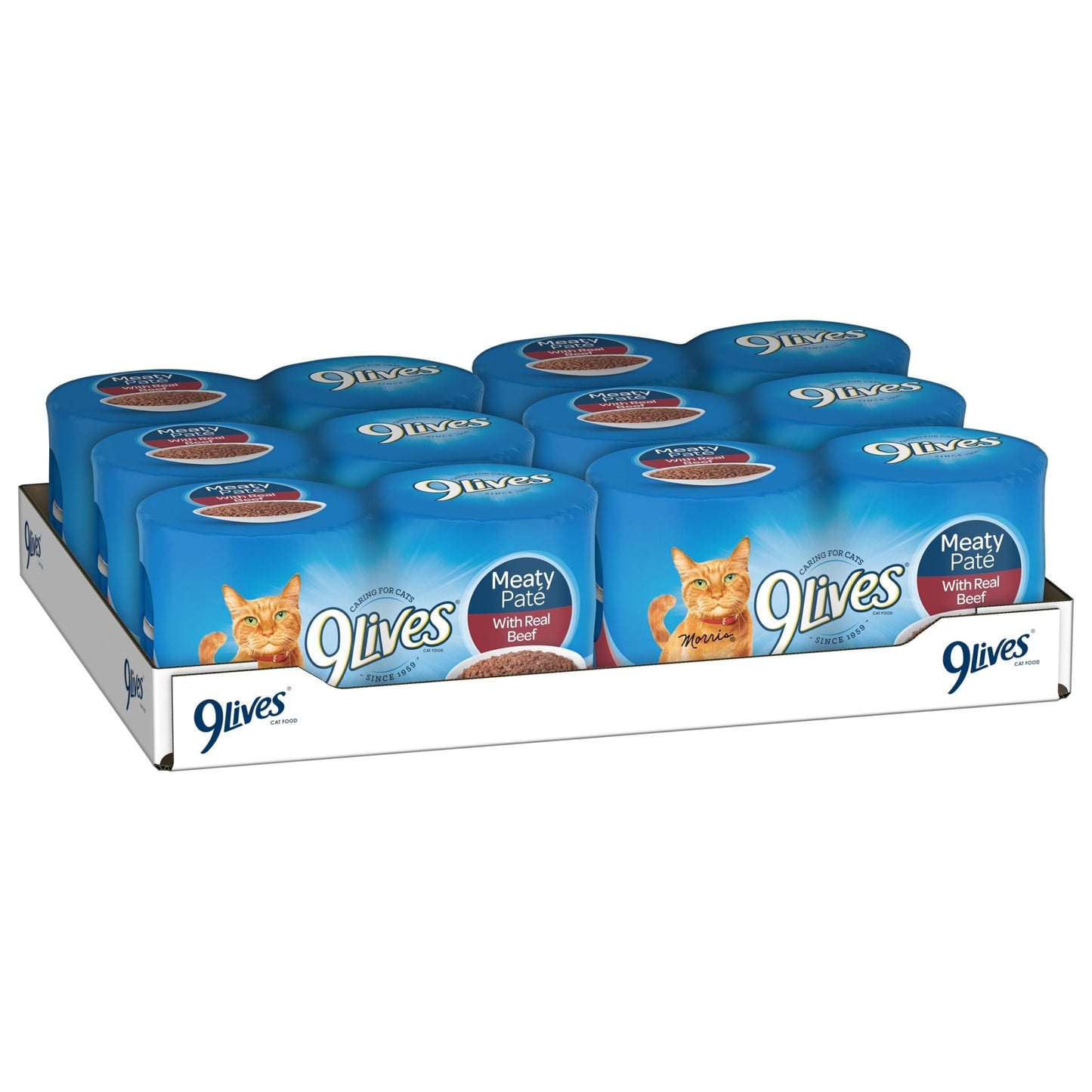 9Lives Meaty Paté with Real Beef Wet Cat Food, Pack of 4-5.5 Ounce Cans, 6 Count