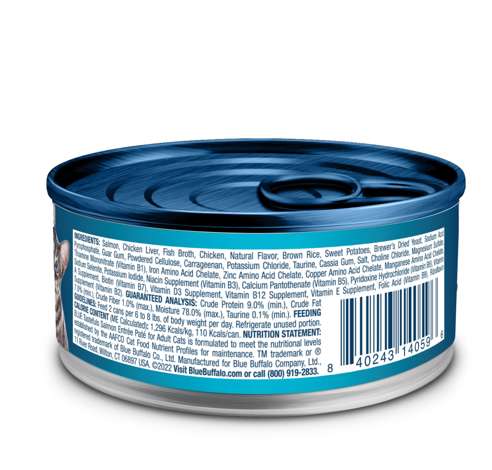 (24 pack) Blue Buffalo Tastefuls Wet Cat Food Paté Salmon Entrée 3-oz. Can