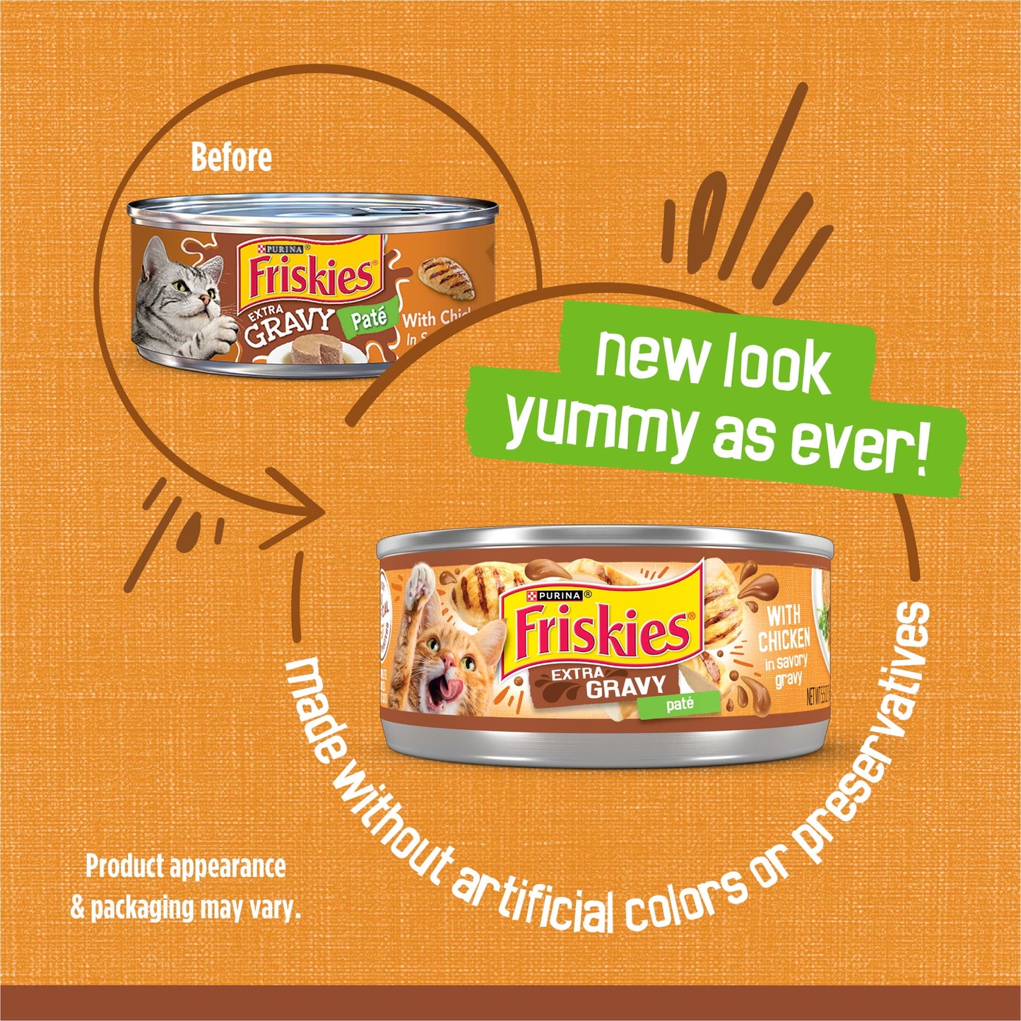 (24 pack) Purina Friskies Extra Gravy Pate With Chicken, Wet Cat Food, 5.5 oz Can
