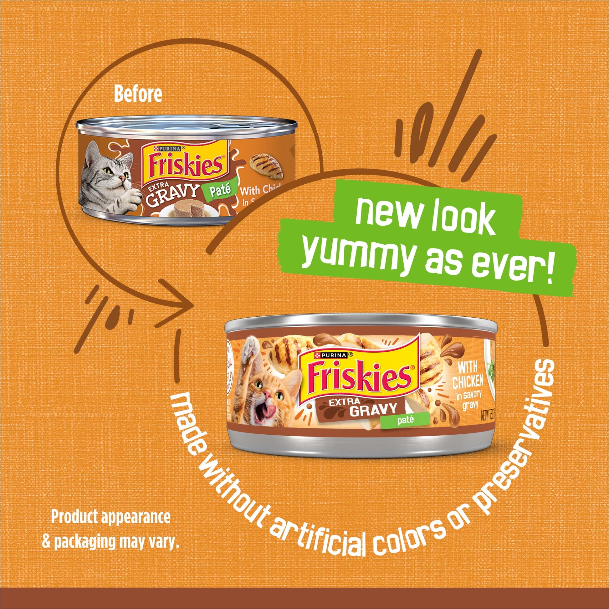 (24 pack) Purina Friskies Extra Gravy Pate With Chicken, Wet Cat Food, 5.5 oz Can