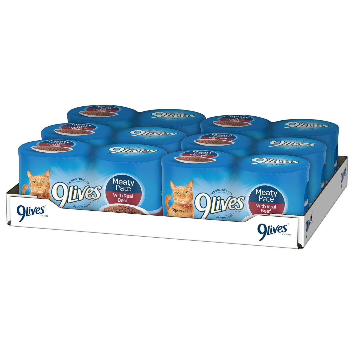 9Lives Meaty Paté with Real Beef Wet Cat Food, Pack of 4-5.5 Ounce Cans, 6 Count