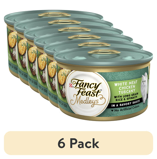 (6 pack) Purina Fancy Feast Medleys Kitten Food, Wet Cat Food, White Meat Chicken & Rice, 3 oz Can