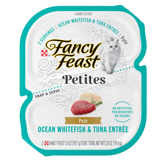(12 pack) Purina Fancy Feast Petites Ocean Whitefish and Tuna Entrée Gourmet Wet Cat Food Pate