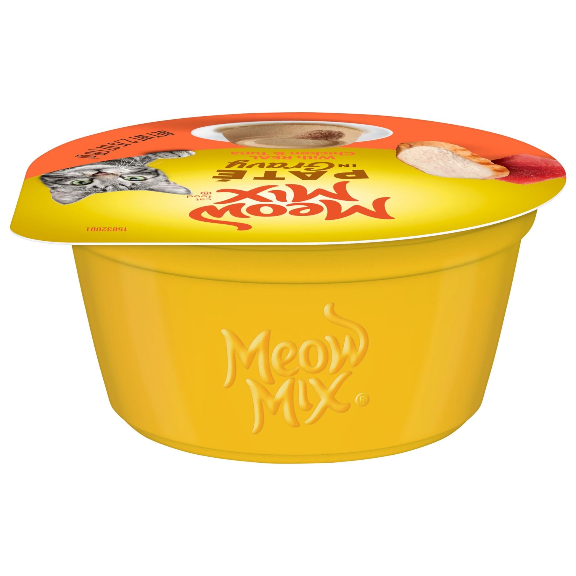 (6 pack) Meow Mix Pate in Gravy With Real Chicken & Tuna, Wet Cat Food, 2.75 oz Cup