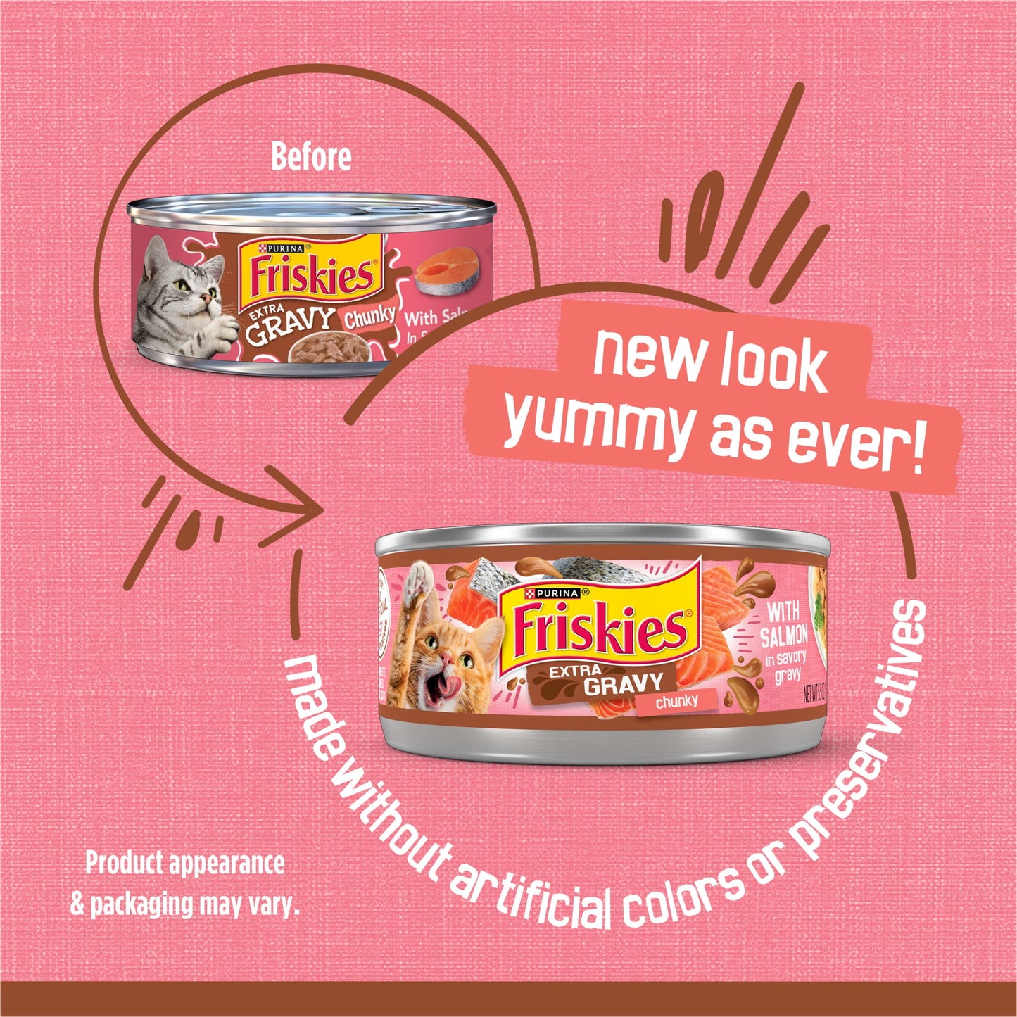 Purina Friskies Extra Gravy Chunky, Soft Salmon, Wet Cat Food, 5.5 oz Can