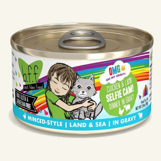 BFF Cat OMG Chicken  Lamb Selfie Cam! Chicken  Lamb Dinner in Gravy 2.8oz. (Case of 12)