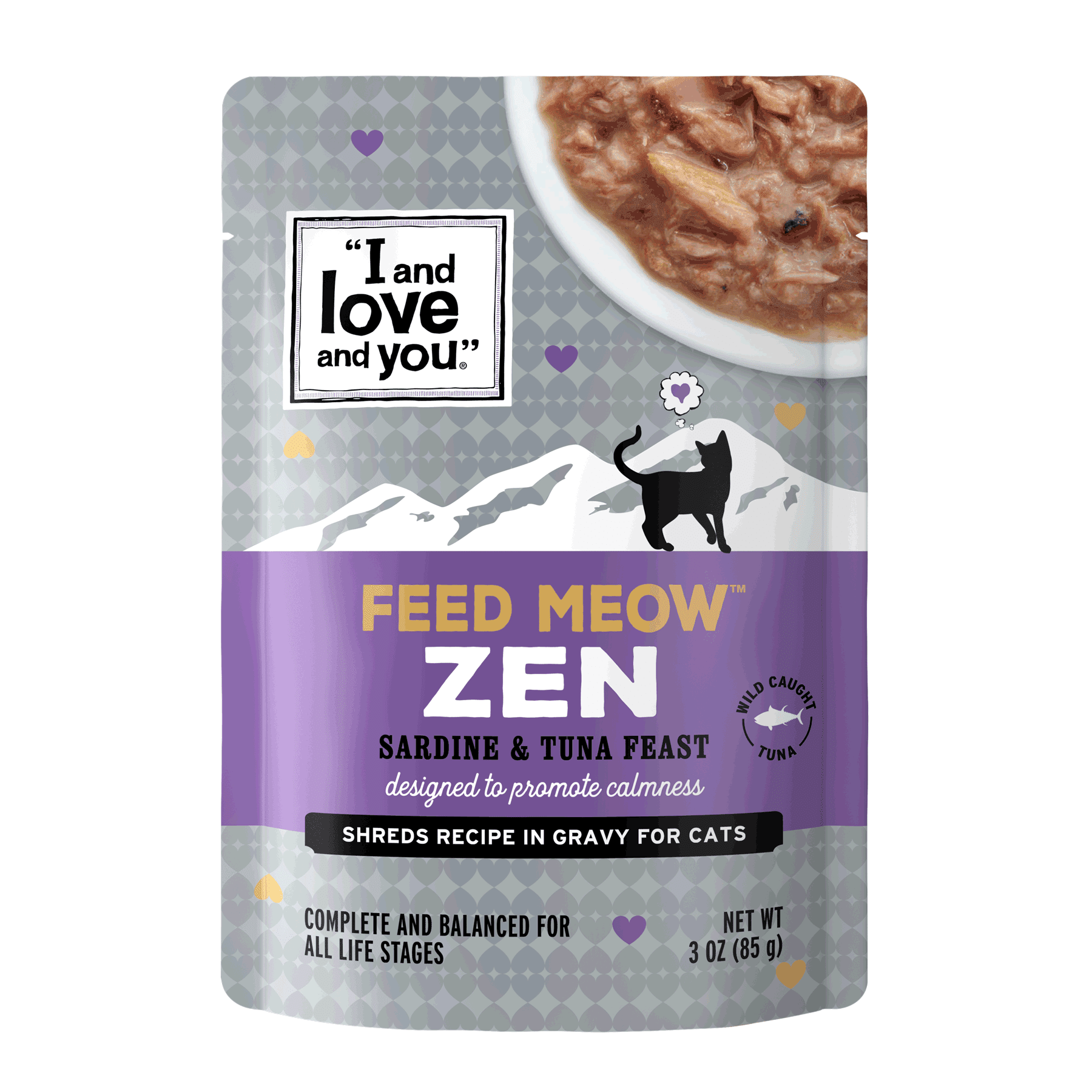 "I and love and you" Feed Meow Zen, Sardine & Tuna Feast, 3oz Pouch