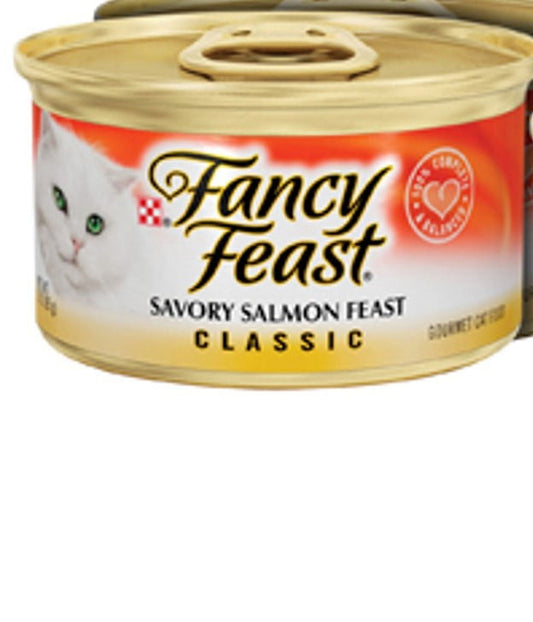 Purina Fancy Feast Classic Kitten Food, Wet Cat Food, Savory Salmon Feast, 3 oz Cans (24 Pack)