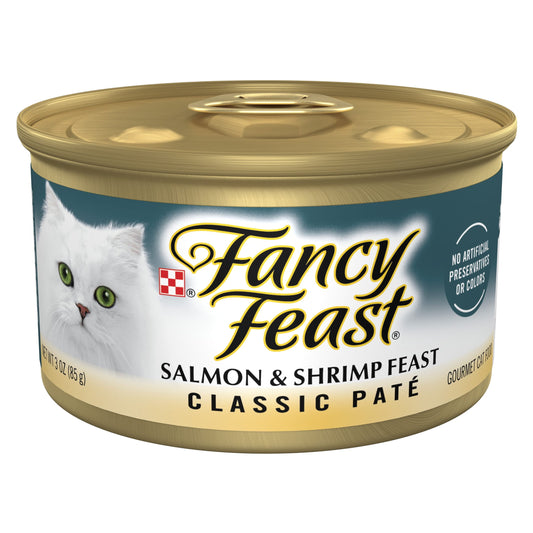 Purina Fancy Feast Classic Pate Kitten Food, Wet Cat Food, Salmon & Shrimp Feast, 3 oz Can