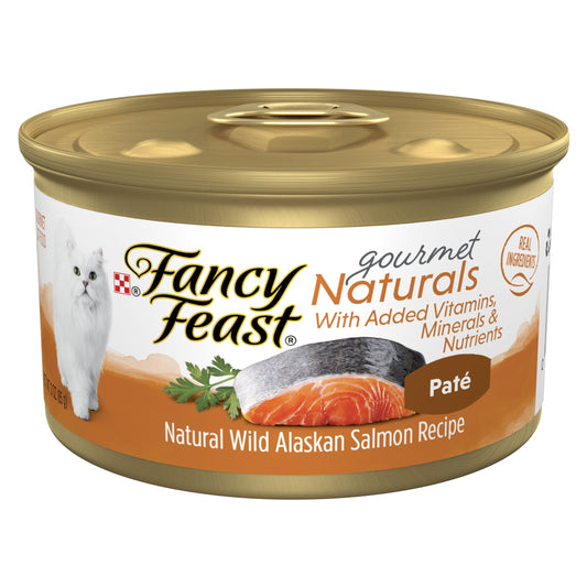Purina Fancy Feast Gourmet Naturals Wet Cat Food Salmon, 3 oz Cans (12 Pack)