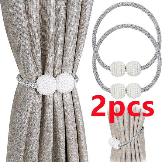 2/4PCS Pearl Magnetic Curtain Clip Curtain Holders Tie Back Buckle