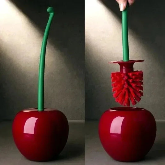 1pc Red Toilet Brush Creative Lovely Cherry Shape Lavatory Toilet