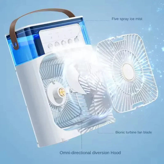 Summer Cooling Fan 3 In 1 Portable Desktop Humidifier USB Mini Air