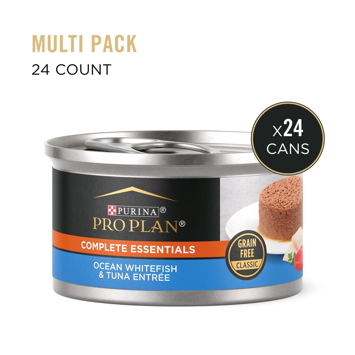 Purina Pro Plan, Grain-Free Ocean Whitefish & Tuna, Wet Cat Food, 3 oz Cans, 24 Pack