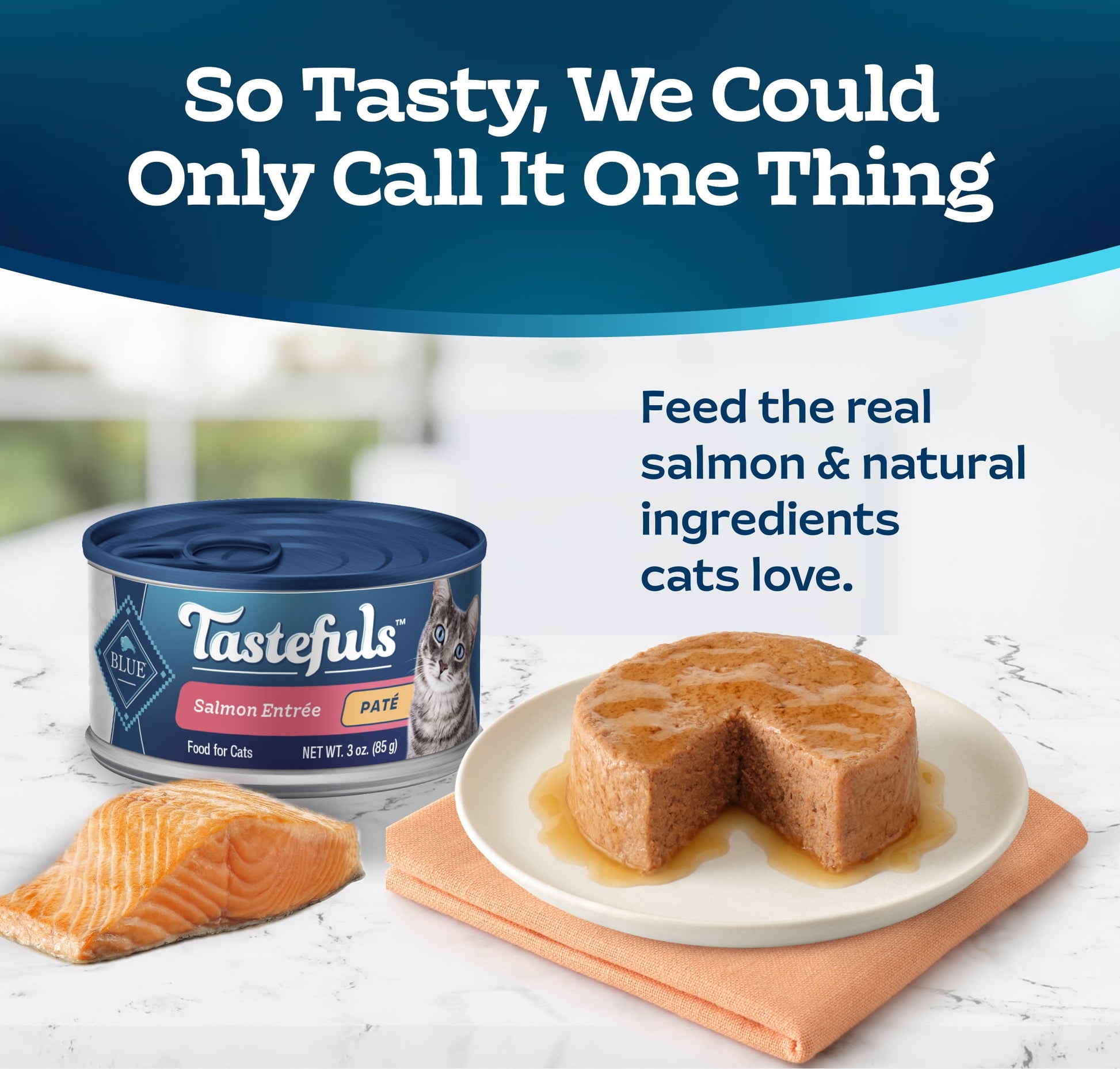(24 pack) Blue Buffalo Tastefuls Wet Cat Food Paté Salmon Entrée 3-oz. Can