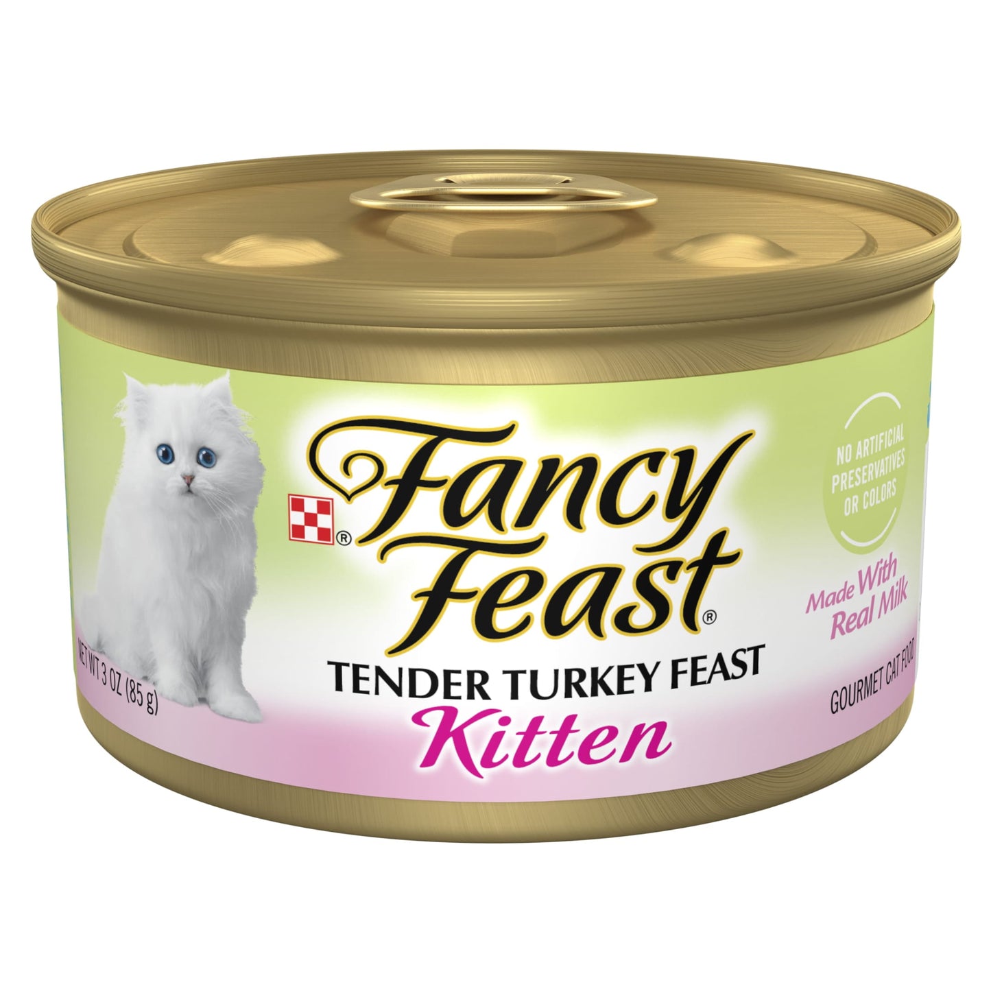 (12 pack) Purina Fancy Feast Kitten Food, Wet Cat Food, Tender Turkey Feast, 3 oz Can