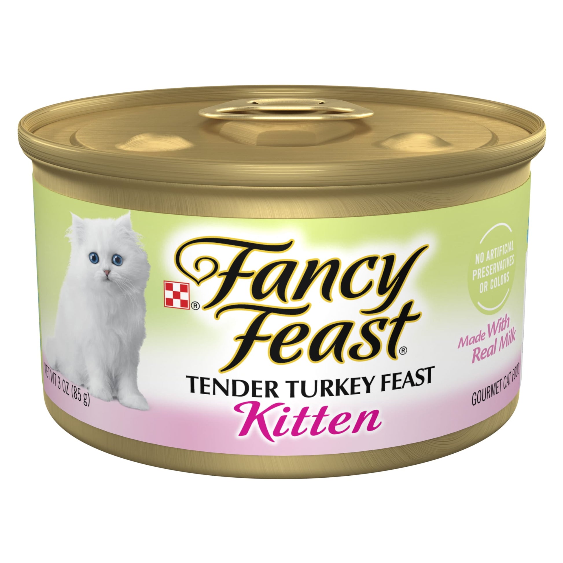 (12 pack) Purina Fancy Feast Kitten Food, Wet Cat Food, Tender Turkey Feast, 3 oz Can
