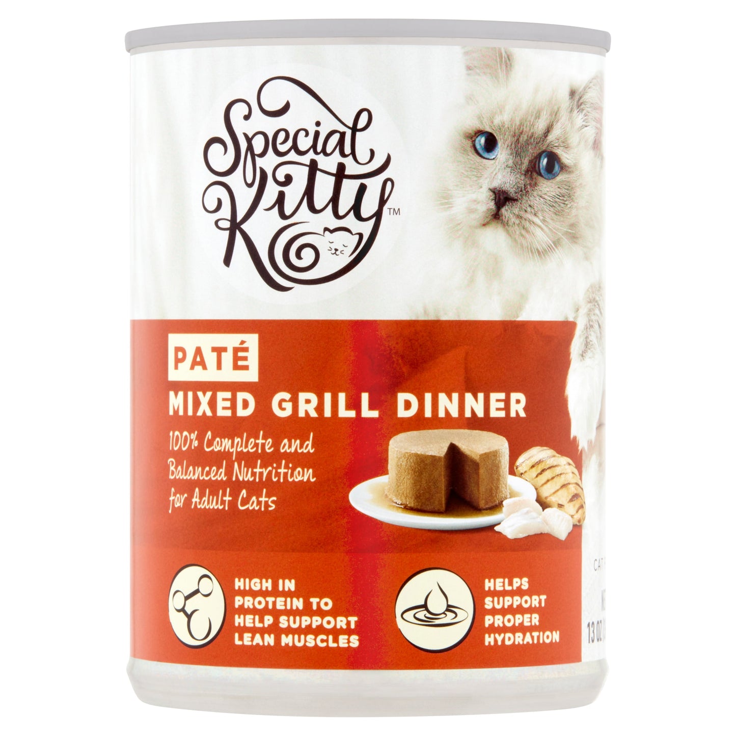 (12 pack) Special Kitty Mixed Grill Dinner Pate Wet Cat Food, 13 oz Can