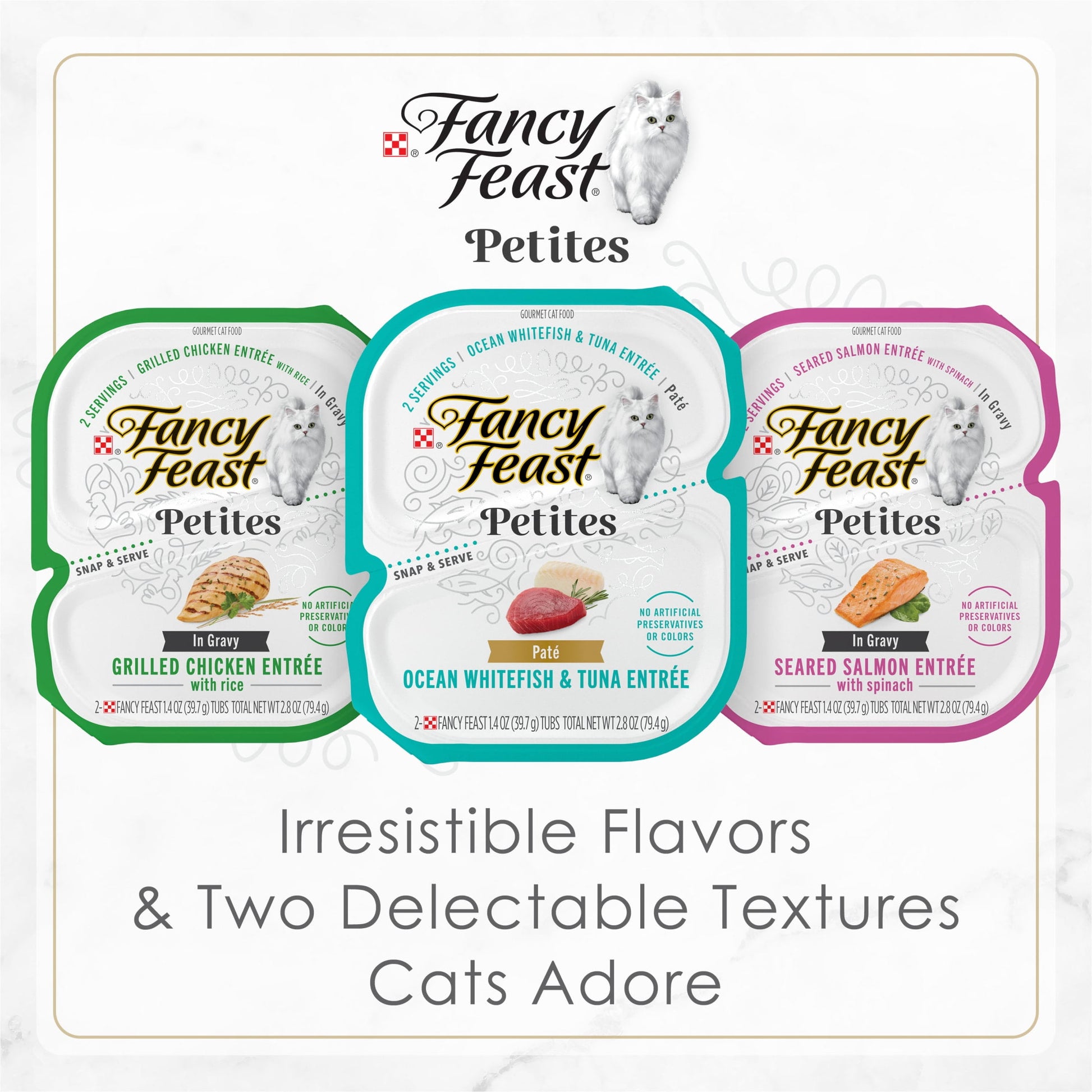(12 pack) Purina Fancy Feast Petites Ocean Whitefish and Tuna Entrée Gourmet Wet Cat Food Pate