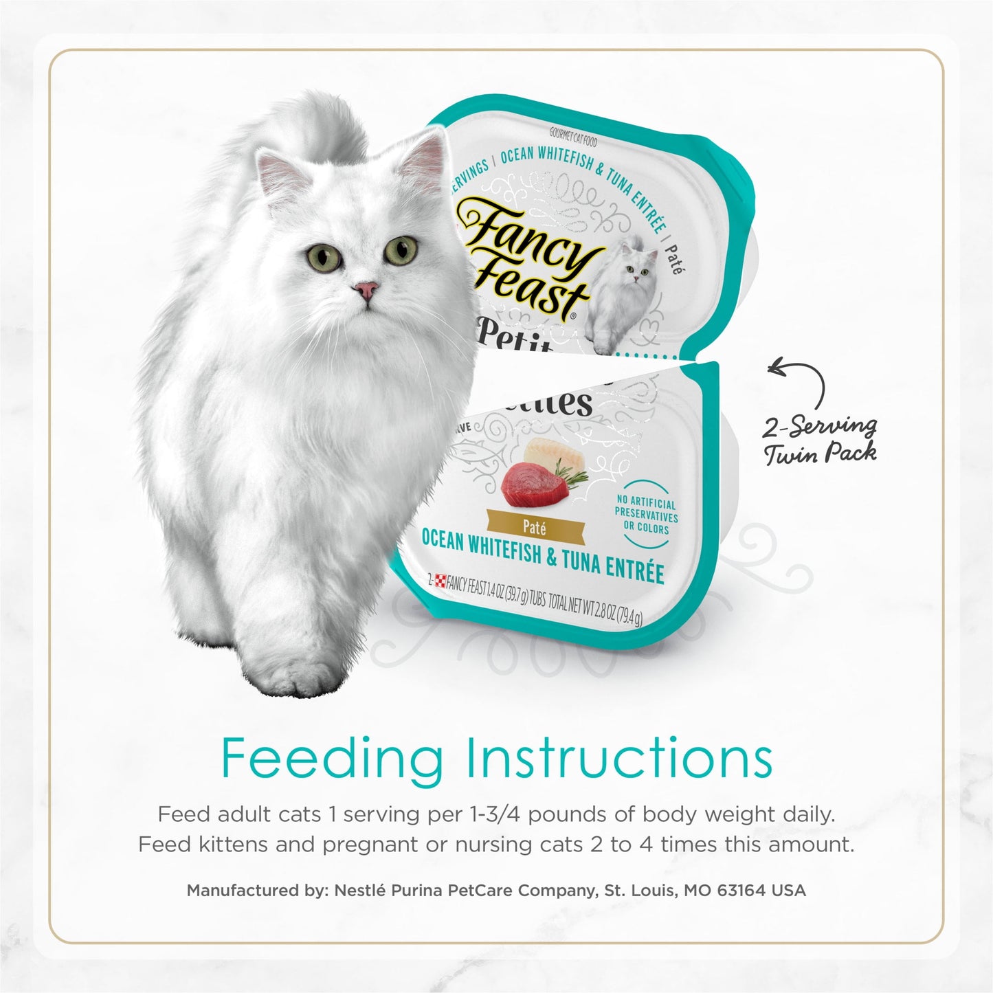 (12 pack) Purina Fancy Feast Petites Ocean Whitefish and Tuna Entrée Gourmet Wet Cat Food Pate