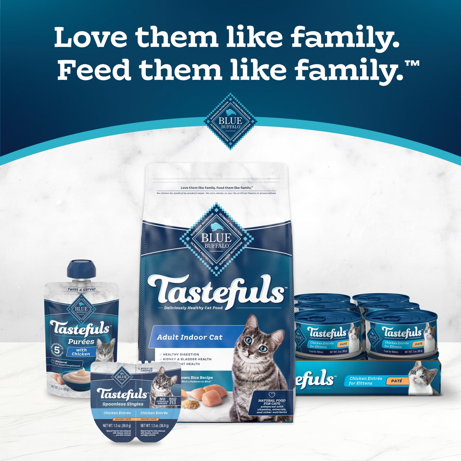 Blue Buffalo Tastefuls Spoonless Wet Cat Food Paté, 2.6-oz. Twin Packs, Chicken & Turkey (12 Ct.)