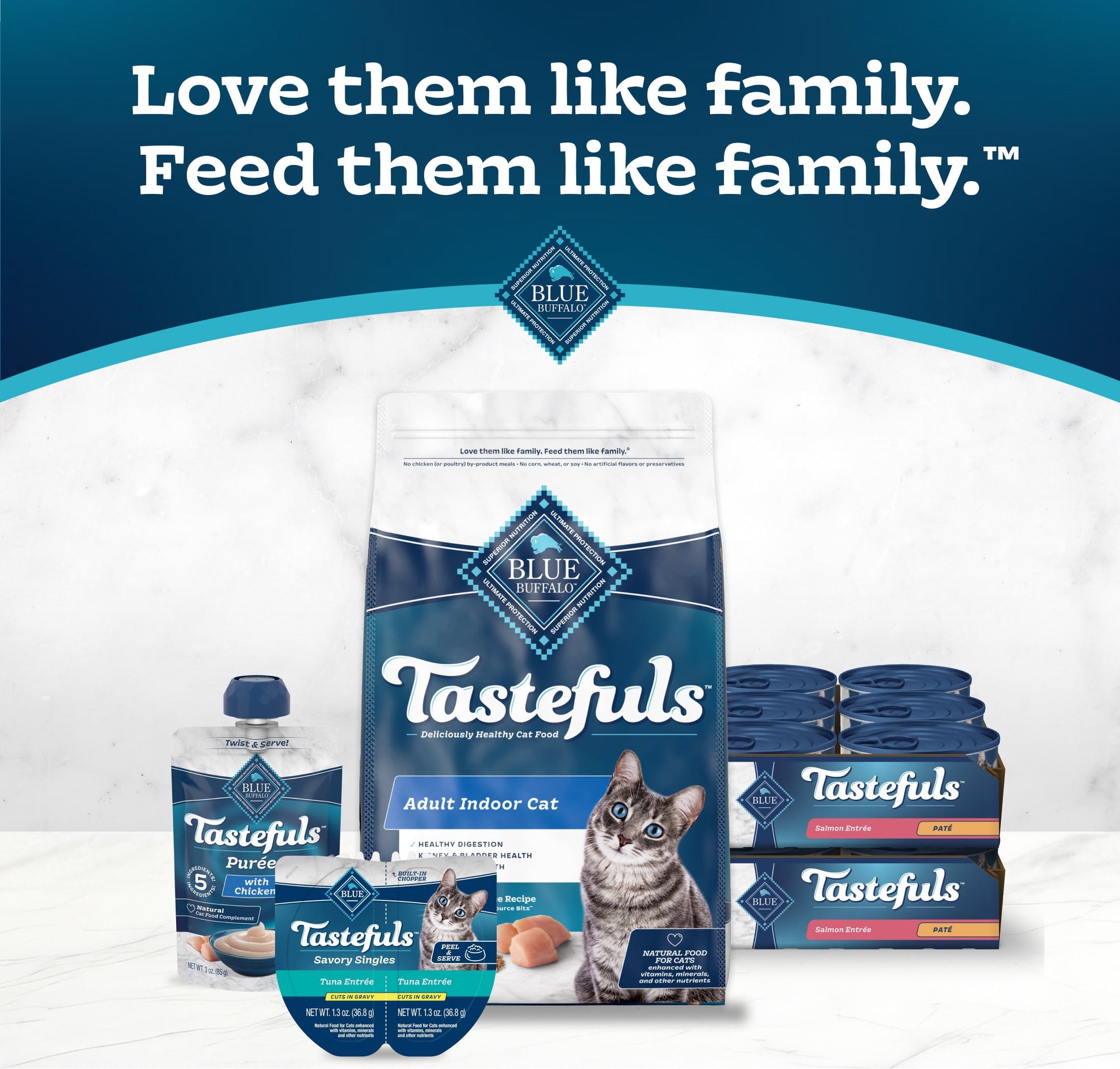 (24 pack) Blue Buffalo Tastefuls Wet Cat Food Paté Salmon Entrée 3-oz. Can