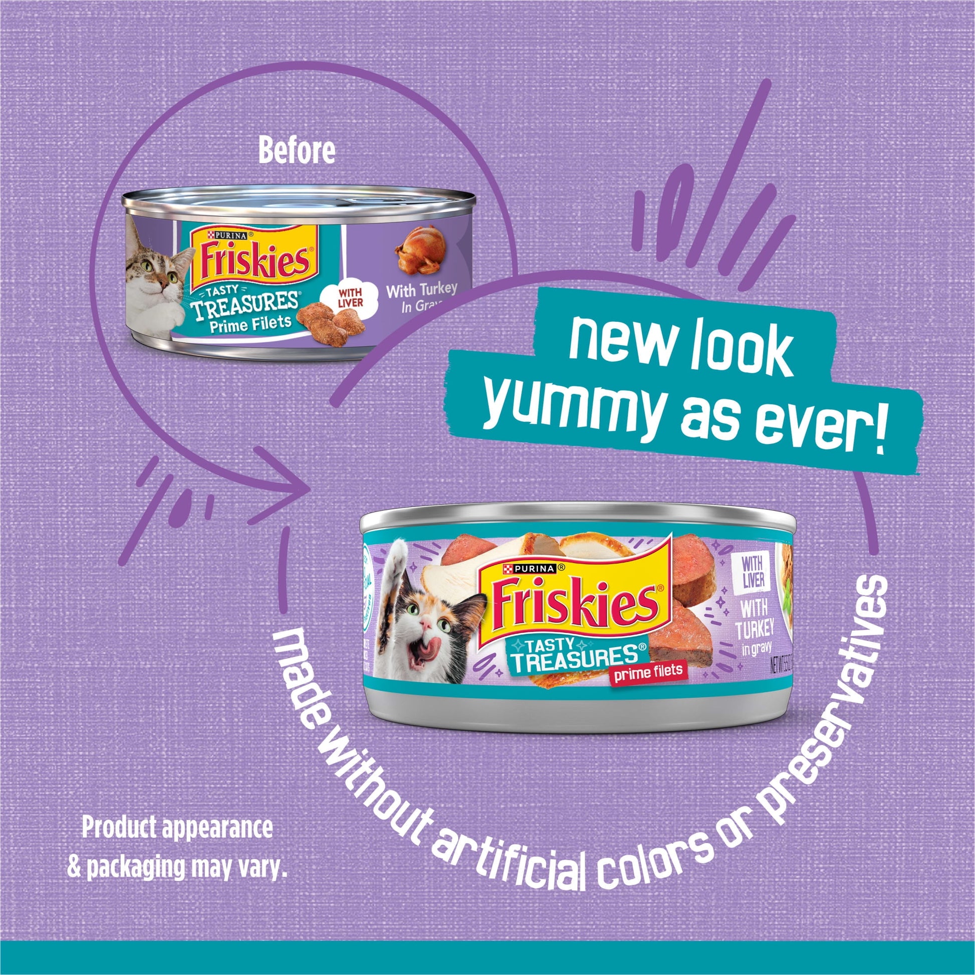 Purina Friskies Turkey, Liver, and Chicken, Wet Cat Food, 5.5 oz Cans, 24 Pack