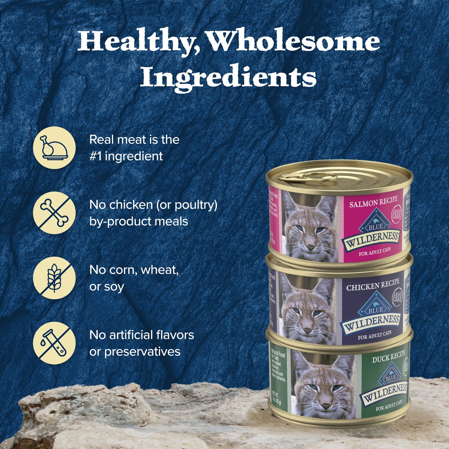 Blue Buffalo Wilderness High Protein, Natural Adult Pate Wet Cat Food Variety Pack (24 Count- 8 of Each Flavor)