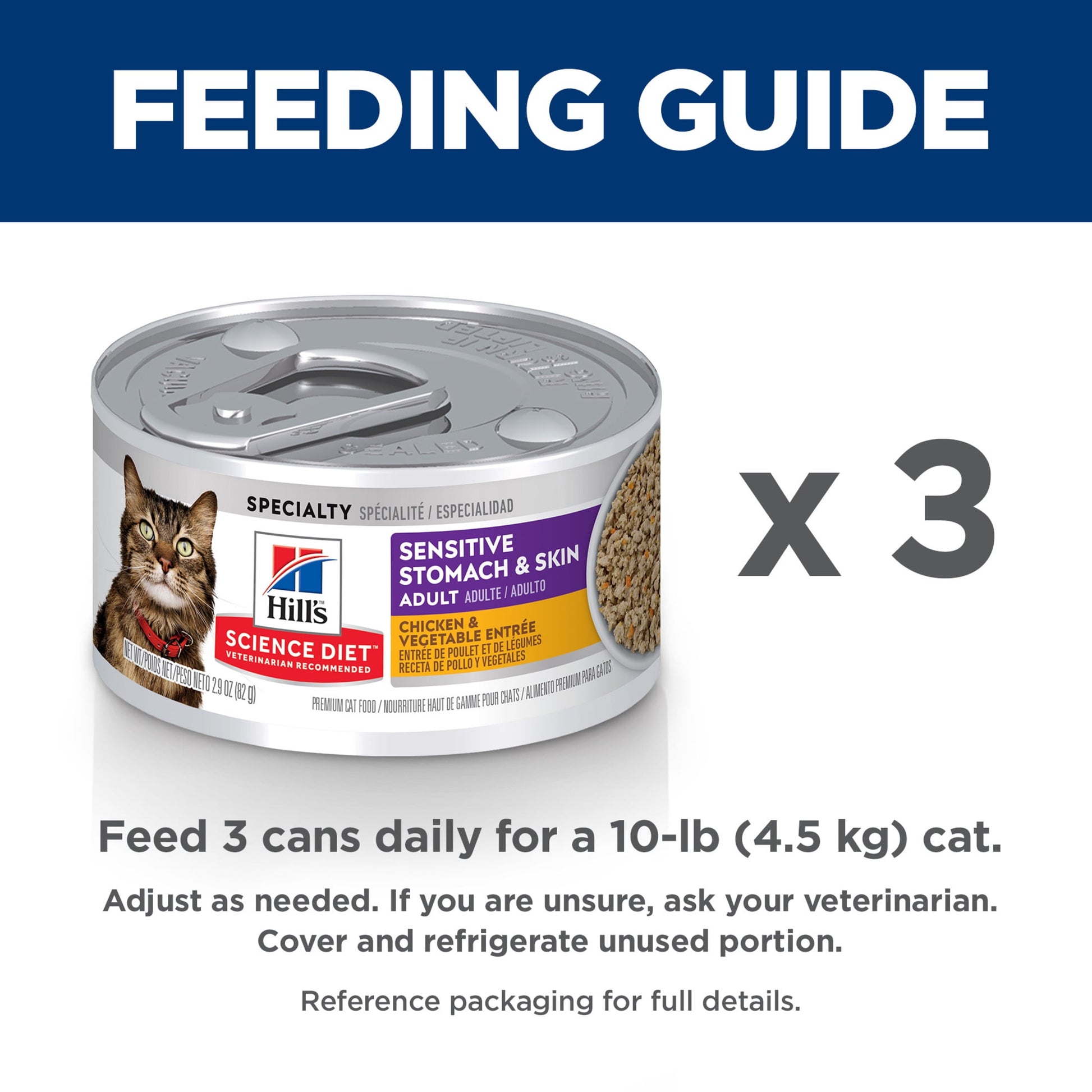 Hill's Science Diet Sensitive Stomach & Skin Chicken & Vegetable Wet Cat Food, 2.9oz Can 24pk